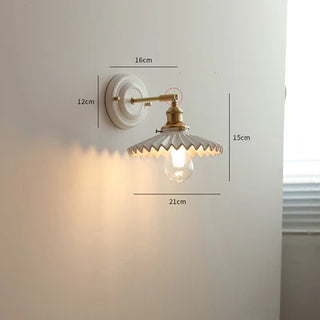 IWHD White Ceramic Modern Wall Lamp Beisde Bedroom Living Room Bathroom Mirror Light Copper Nordic Japanese Style Wandlamp LED