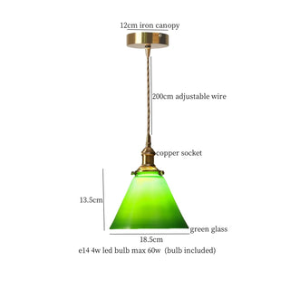 Celako™ Verdicora Pendant Light | Green Glass Stone Kitchen Island Lighting