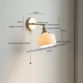 Celako™ Ceravio Wall Light | White Ceramic Bedroom Lighting