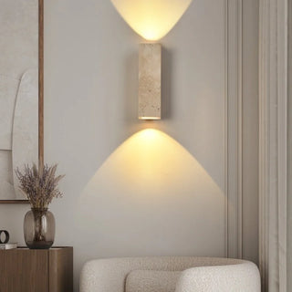 Celako™ Ishido Wall Light | Yellow Travertine Living Room Lighting