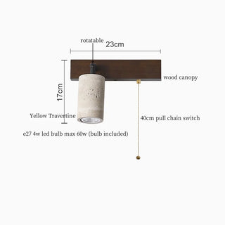 Celako™ Sabbiona Wall Light | Yellow Travertine Bedroom Lighting