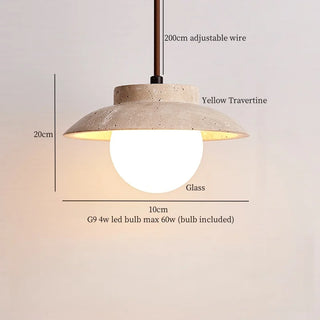Celako™ Tiburtino Pendant Light | Yellow Travertine Kitchen Island Lighting