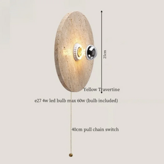 Celako™ Calizzo Wall Light | Yellow Travertine Bedroom Lighting
