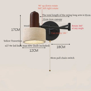 Celako™ Soltrava Wall Light | Yellow Travertine Living Room Lighting