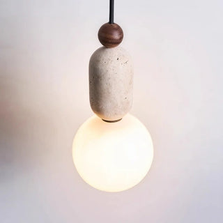 Suspension Celako™ Orbisterra | Éclairage d'îlot de cuisine en travertin jaune