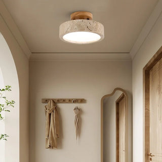 Celako™ Auranite Ceiling Light | Yellow Travertine Living Room Lighting