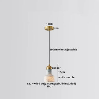 Celako™ Lythos Pendant Light | Marble Copper Dining Room Lighting