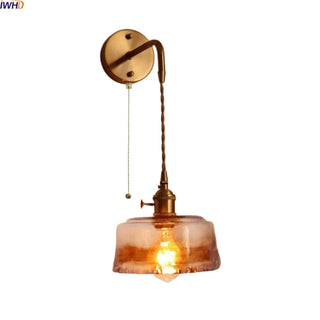 Celako™ Ambora Wall Light | Amber Glass Bedroom Lighting