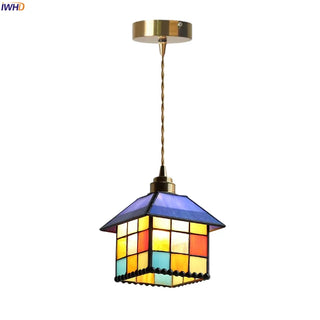 Celako™ Eglomise Pendant Light | Tiffany Vintage Glass Bedroom Lighting