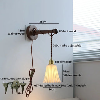 Celako™ Ceralin Wall Light | Ceramic Bedside Lighting
