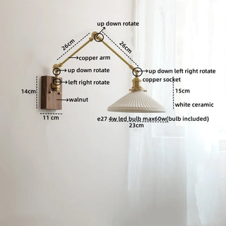 Celako™ Cerelux Wall Light | Ceramic Copper Bedroom Lighting