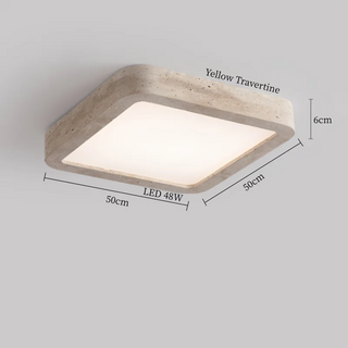 Celako™ Quadrite Ceiling Light | Yellow Travertine Bedroom Lighting