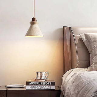 Celako™ Ochera Pendant Light | Wood Yellow Travertine Dining Room Lighting
