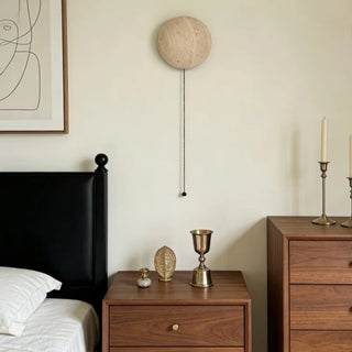 Celako™ Orolith Wall Light | Travertine Bedside Lighting