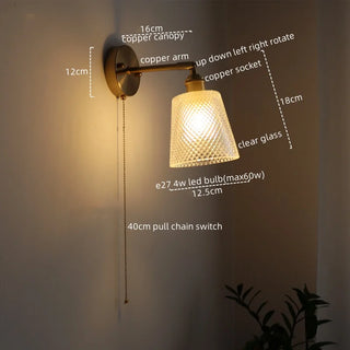 Celako™ Verdico Wall Light | Copper Glass Vintage Style Bedroom Lighting