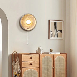 Celako™ Orlith Wall Light | Yellow Travertine Dining Room Lighting