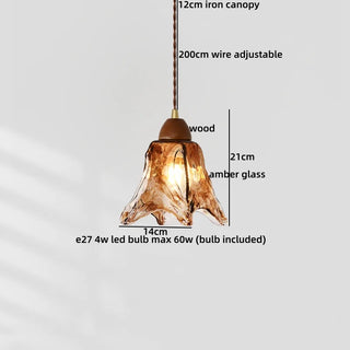 Celako™ Ambrisa Pendant Light | Amber Glass Dining Room Lighting