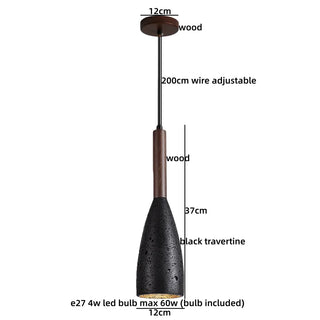 Celako™ Travro Pendant Light | Black Travertine Kitchen Island Lighting