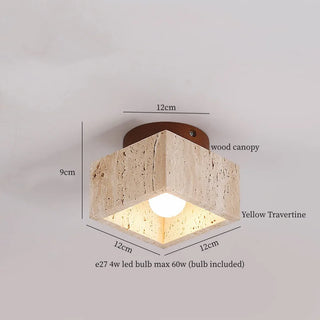 Celako™ Tiburio Ceiling Light | Yellow Travertine Living Room Lighting