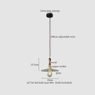 Celako™ Lustrenza Pendant Light | Glass Stone Bedroom Lighting