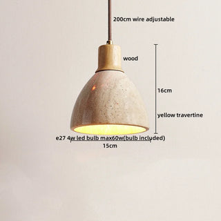 Celako™ Tiverti Pendant Light | Yellow Travertine Bedroom Lighting