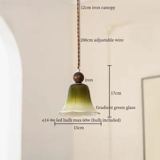 Celako™ Viridelle Pendant Light | Green Glass Bedroom Lighting