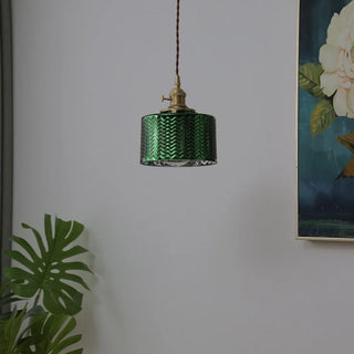 Celako™ Ondella Pendant Light | Green Glass Dining Room Lighting