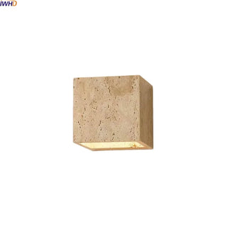 Celako™ Tufaro Wall Light | Travertine Bedside Lighting