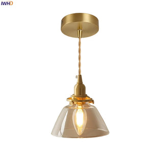 Celako™ Ambraze Pendant Light | Amber Glass Bedroom Lighting