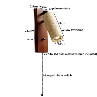 Celako™ Citrine Wall Light | Yellow Travertine Japan Style