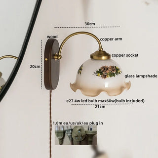 Celako™ Vitrosia Wall Light | Glass Copper Bedroom