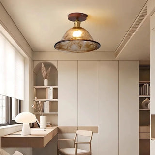 Celako™ Ambrae Ceiling Light | Amber Glass French Vintage