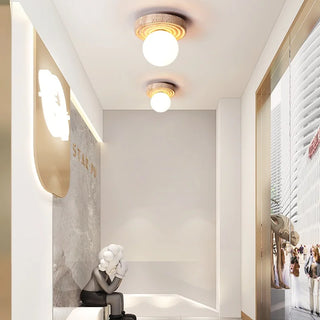 Celako™ Alabastro Ceiling Light | Yellow Travertine Glass Living Room Lighting