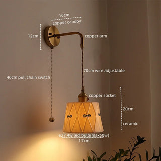 Celako™ Cuprica Wall Light | Ceramic Bedroom Lighting
