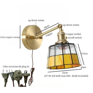 Celako™ Chromara Wall Light | Glass Copper Living Room Lighting