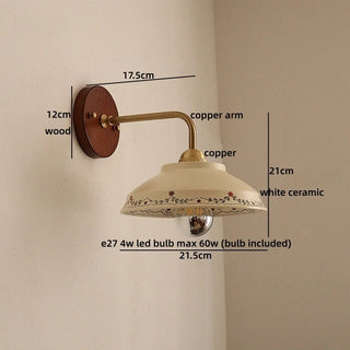 Celako™ Porzia Wall Light | White Ceramic Bedroom Lighting