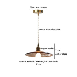 Celako™ Calmera Pendant Light | Amber Glass Dining Room Lighting