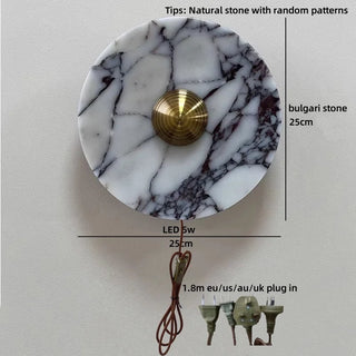 Celako™ Bulgara Wall Light | Stone Bedside Lighting
