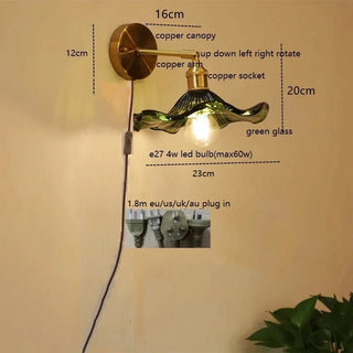 Celako™ Cuvera Wall Light | Copper & Glass Bedside Lighting