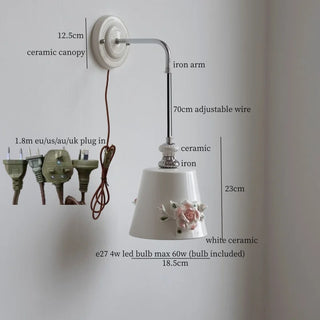 Celako™ Caolina Wall Light | Ceramic Bedroom Lighting