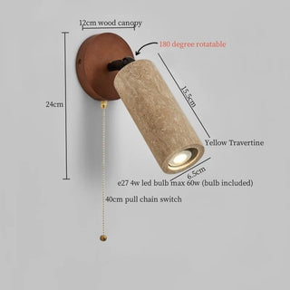 Celako™ Grotta Wall Light | Yellow Travertine Bedroom Lighting