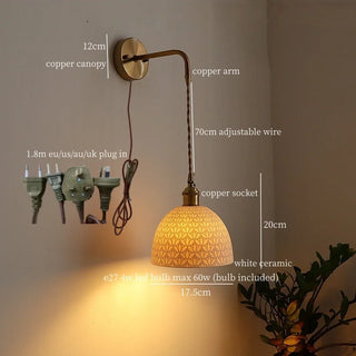 Celako™ Keramosa Wall Light | Ceramic Vintage Bedroom Lighting