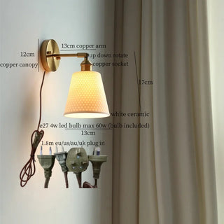 Celako™ Ceravio Wall Light | White Ceramic Bedroom Lighting