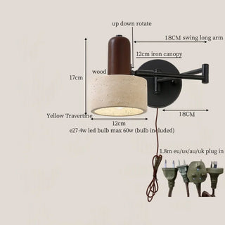 Celako™ Soltravera Wall Light | Yellow Travertine Living Room Lighting