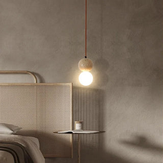 Celako™ Terralux Pendant Light | Yellow Travertine Wabi Sabi Bedroom Lighting