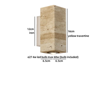 Celako™ Cavato Wall Light | Black Travertine Vintage