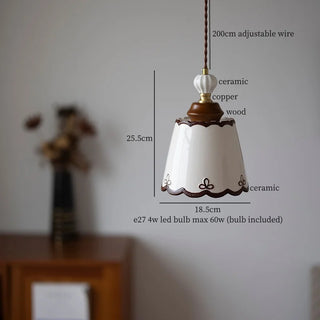 Celako™ Hakuzen Pendant Light | White Ceramic Bedroom Lighting