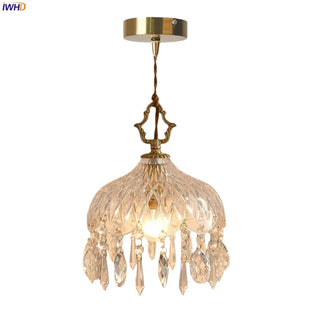 Celako™ Aureolin Pendant Light | Glass Copper Bedroom Lighting