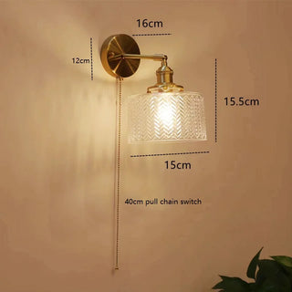 Celako™ Cuvera Wall Light | Copper & Glass Bedside Lighting