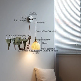 Celako™ Ceraluna Wall Light | White Ceramic Living Room Lighting